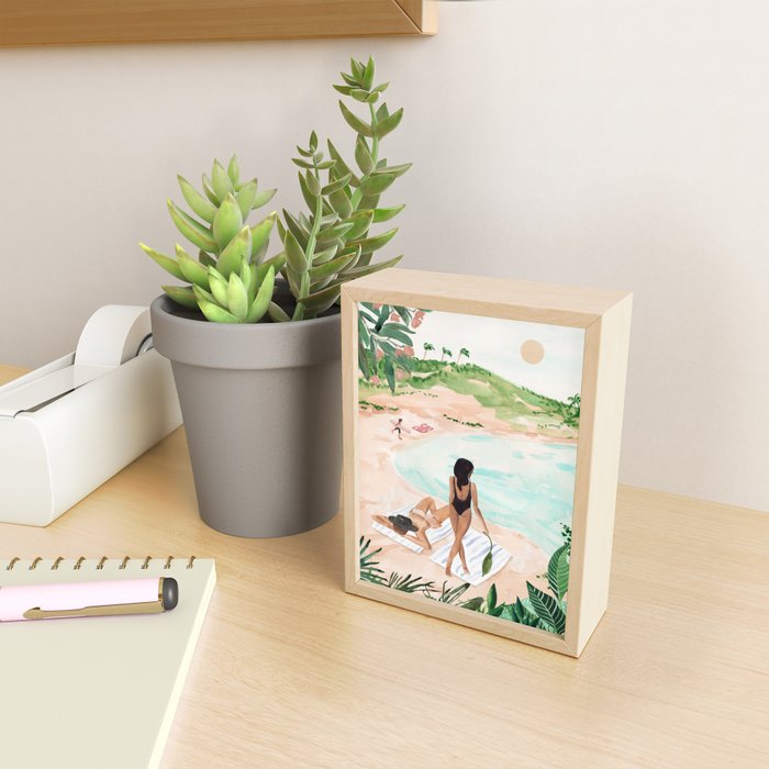 Couple at the Beach Mini Art Print Gallery Image 2