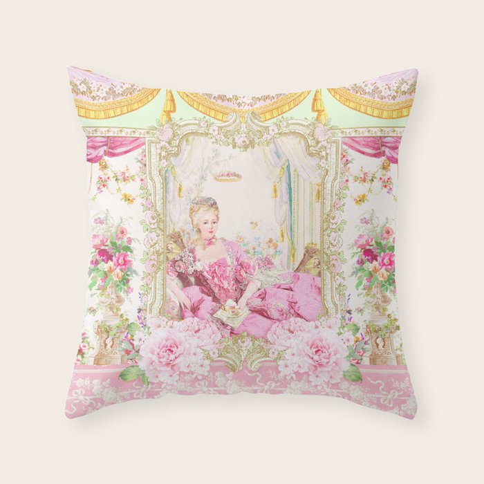 Marie Antoinette Rococo splendour Throw Pillow Gallery Image 1