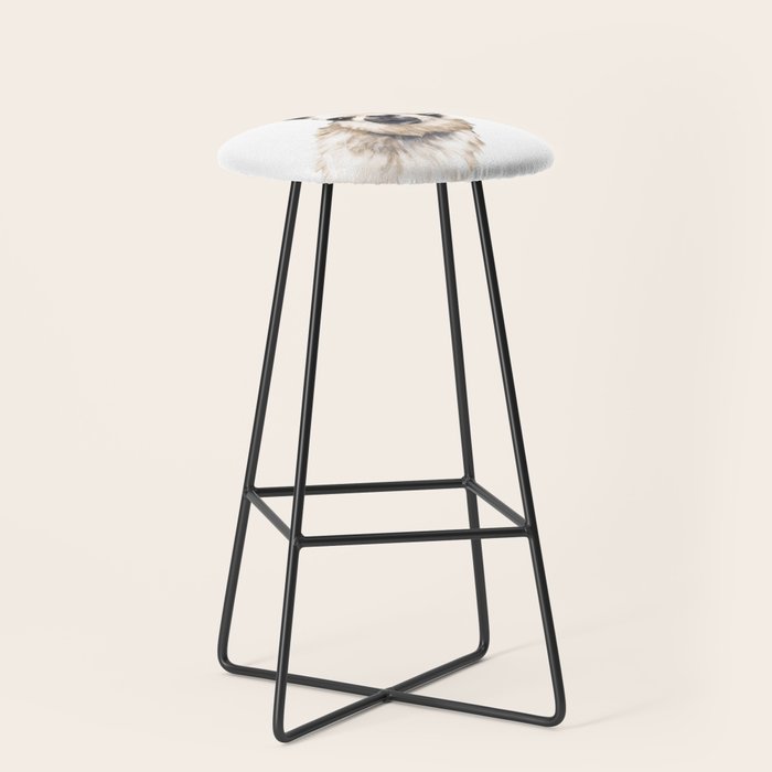 Sneaky Llama White Stool Gallery Image 1