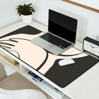 Lady Portrait Abstract Minimal  Line Art Desk Mat Gallery Image 2
