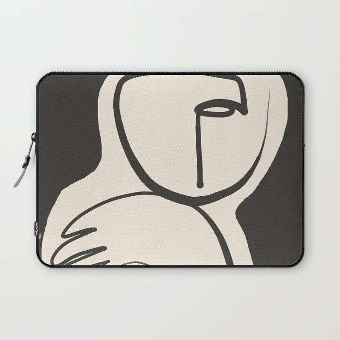 Lady Portrait Abstract Minimal  Line Art Laptop Sleeve Gallery Image 1