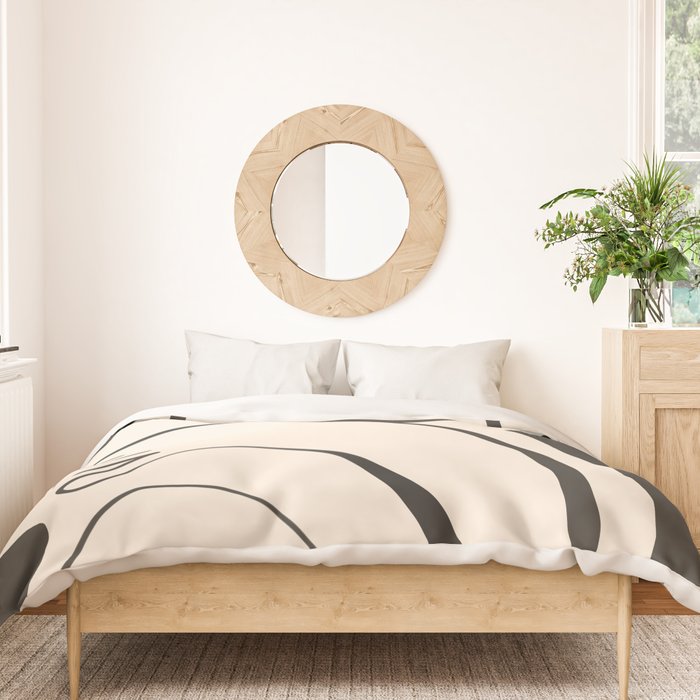 Lady Portrait Abstract Minimal  Line Art Duvet Cover Gallery Image 3