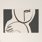 Lady Portrait Abstract Minimal  Line Art Welcome Mat Gallery Image 1