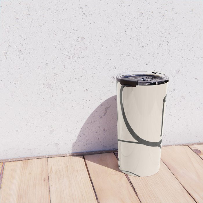 Lady Portrait Abstract Minimal  Line Art Travel Mug Gallery Image 4