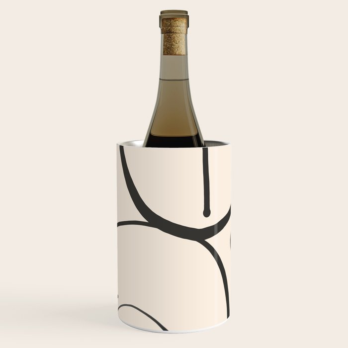 Lady Portrait Abstract Minimal  Line Art Wine Chiller Gallery Image 1