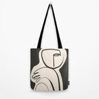 Lady Portrait Abstract Minimal  Line Art Tote Bag Gallery Image 2