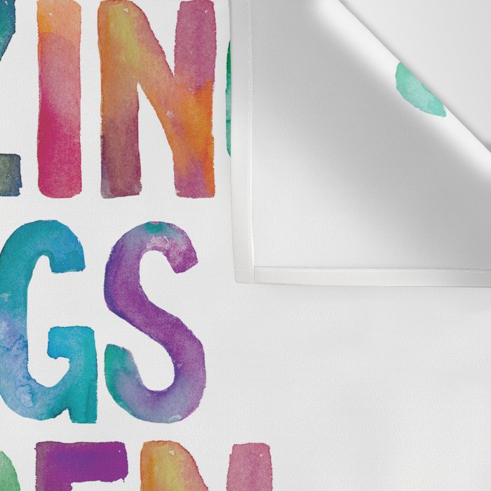 AMAZING THINGS HAPPEN WHEN YOU TRY rainbow watercolor Wall Tapestry Gallery Image 3