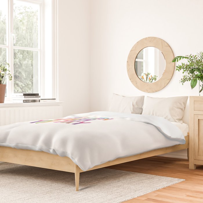 AMAZING THINGS HAPPEN WHEN YOU TRY rainbow watercolor Duvet Cover Gallery Image 2