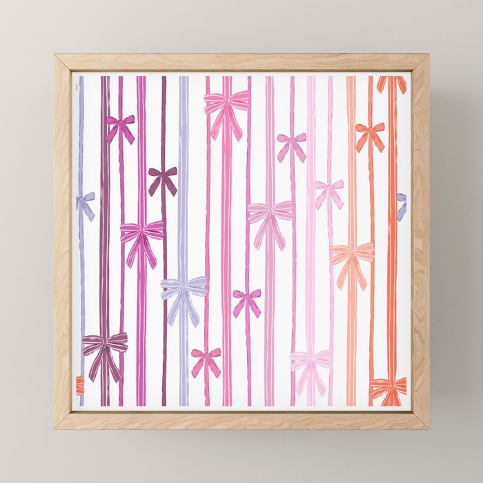 Bow Stripes Mini Art Print Gallery Image 1