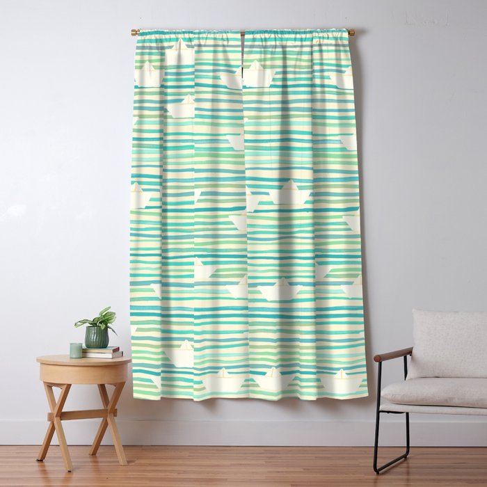 Whimsical Paper Boats Window Curtain Gallery Image 5