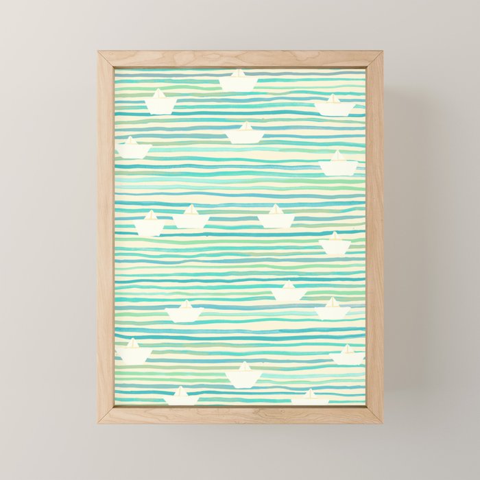 Whimsical Paper Boats Mini Art Print Gallery Image 1