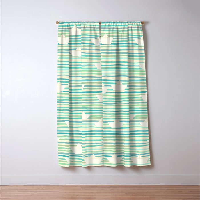 Whimsical Paper Boats Window Curtain Gallery Image 3
