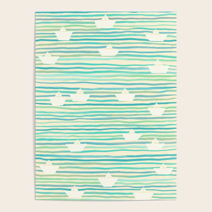 Whimsical Paper Boats Poster Gallery Image 1