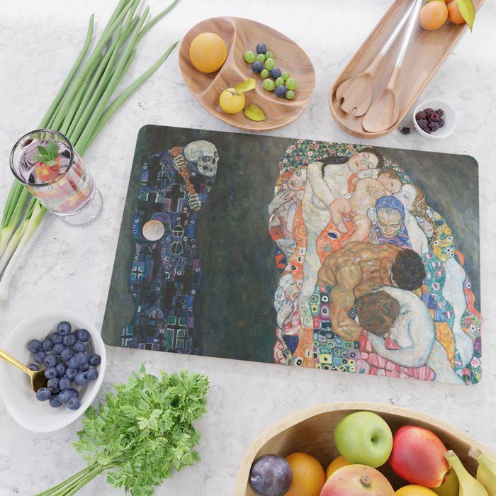 Death and Life by Gustav Klimt Cutting Board Gallery Image 2