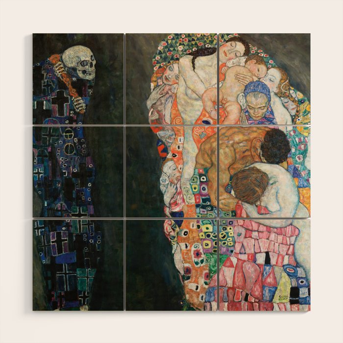 Death and Life by Gustav Klimt Wood Wall Art Gallery Image 1