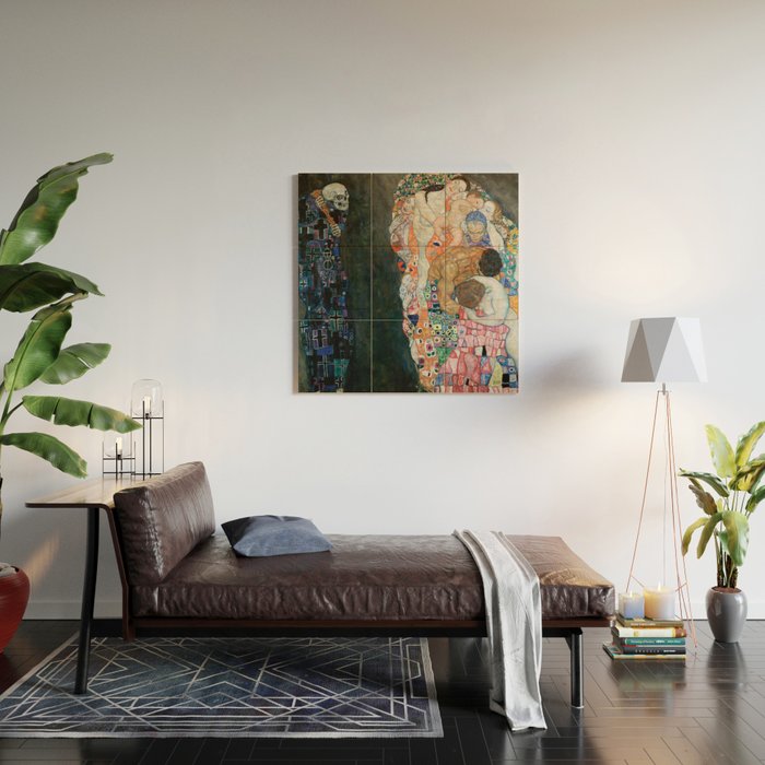 Death and Life by Gustav Klimt Wood Wall Art Gallery Image 2