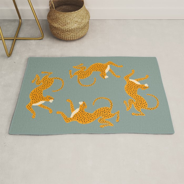 Leopard Race - blue Rug Gallery Image 1