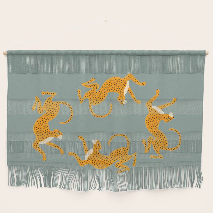 Leopard Race - blue Wall Hanging Gallery Image 1