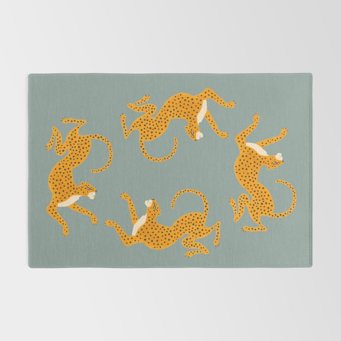 Leopard Race - blue Rug Gallery Image 2