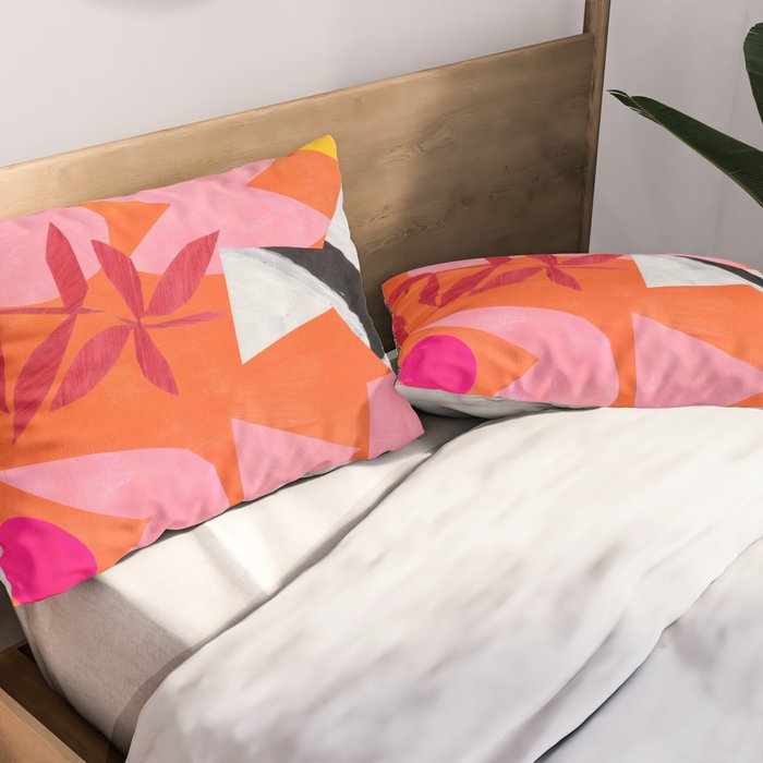 Two Sun Sunset Tribal Vase Pillow Sham Gallery Image 2