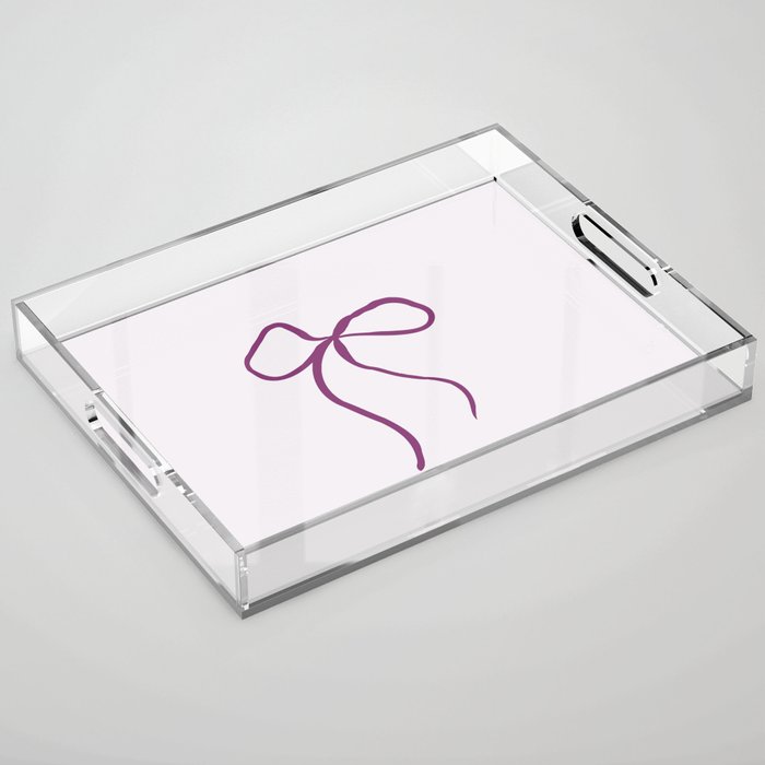 Coquette pink bow Acrylic Tray Gallery Image 1