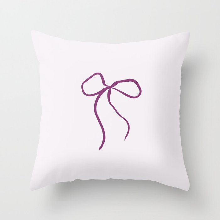 Coquette pink bow Throw Pillow Gallery Image 6