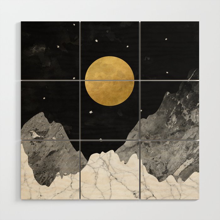 Moon and Stars Wood Wall Art Gallery Image 1