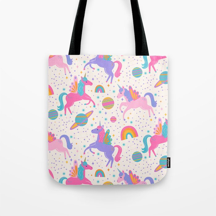 Space Unicorn - Neon Rainbow Tote Bag Gallery Image 1