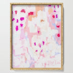Netta - abstract painting pink pastel bright happy modern home office dorm college decor Serving Tray Gallery Image 1