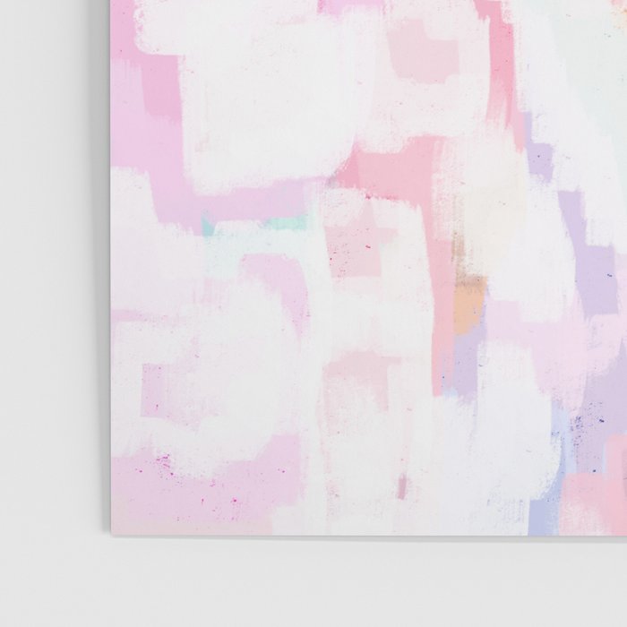 Netta - abstract painting pink pastel bright happy modern home office dorm college decor Poster Gallery Image 3