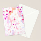 Netta - abstract painting pink pastel bright happy modern home office dorm college decor Stationery Card Gallery Image 2