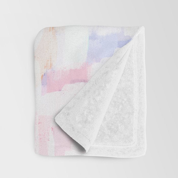 Netta - abstract painting pink pastel bright happy modern home office dorm college decor Throw Blanket Gallery Image 3