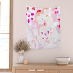 Netta - abstract painting pink pastel bright happy modern home office dorm college decor Wall Tapestry Gallery Image 2