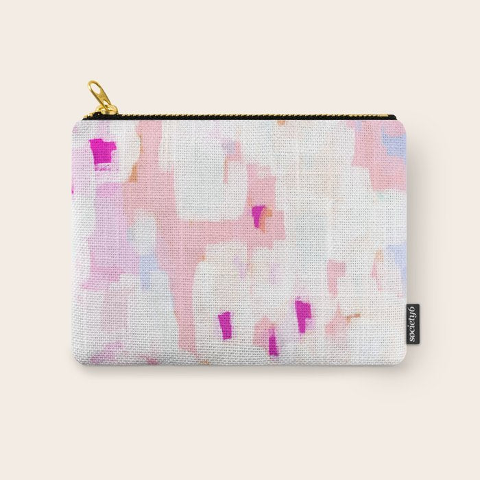 Netta - abstract painting pink pastel bright happy modern home office dorm college decor Carry All Pouch Gallery Image 1