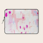 Netta - abstract painting pink pastel bright happy modern home office dorm college decor Laptop Sleeve Gallery Image 1