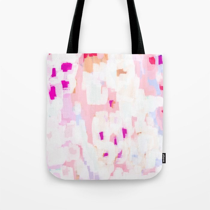 Netta - abstract painting pink pastel bright happy modern home office dorm college decor Tote Bag Gallery Image 1