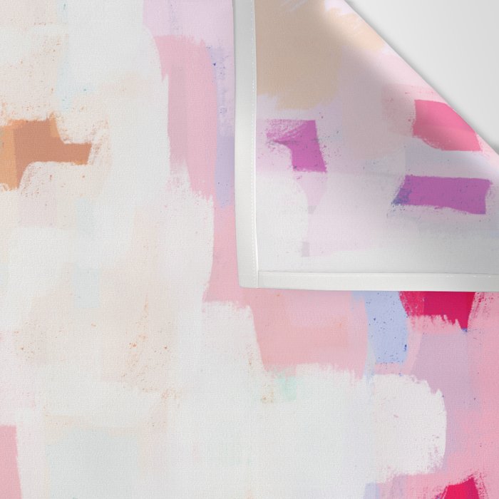 Netta - abstract painting pink pastel bright happy modern home office dorm college decor Wall Tapestry Gallery Image 3