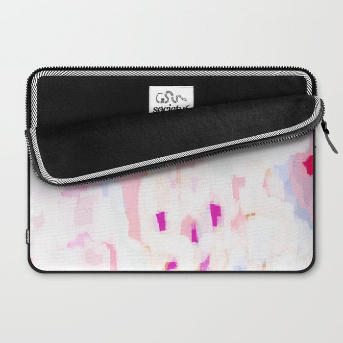 Netta - abstract painting pink pastel bright happy modern home office dorm college decor Laptop Sleeve Gallery Image 2