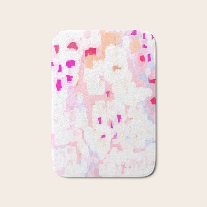 Netta - abstract painting pink pastel bright happy modern home office dorm college decor Bath Mat Gallery Image 1