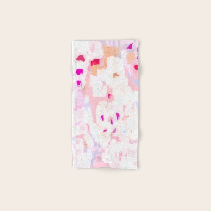 Netta - abstract painting pink pastel bright happy modern home office dorm college decor Bath Towel Gallery Image 1