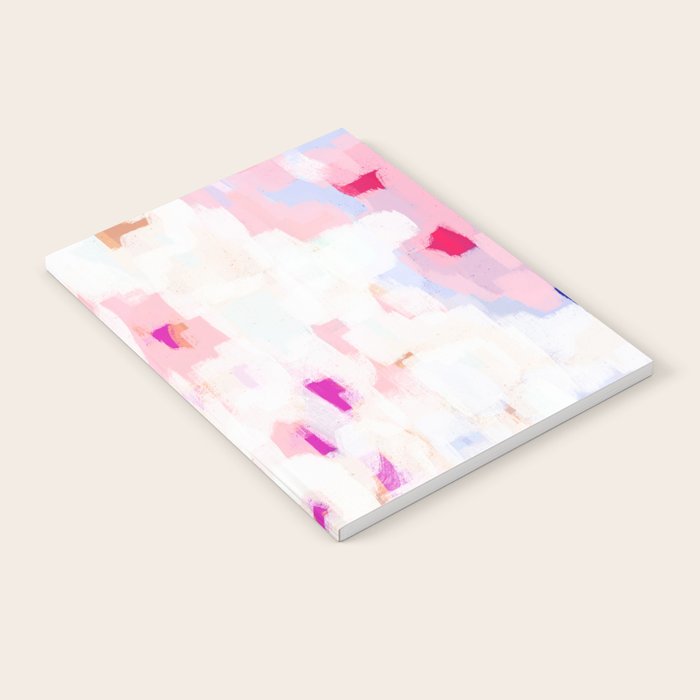 Netta - abstract painting pink pastel bright happy modern home office dorm college decor Notebook Gallery Image 1