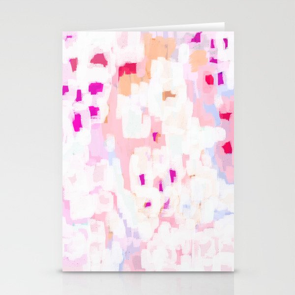 Netta - abstract painting pink pastel bright happy modern home office dorm college decor Stationery Card Gallery Image 1