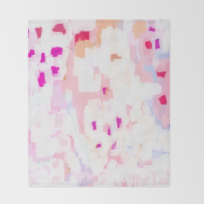 Netta - abstract painting pink pastel bright happy modern home office dorm college decor Throw Blanket Gallery Image 2
