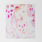 Netta - abstract painting pink pastel bright happy modern home office dorm college decor Throw Blanket Gallery Image 2