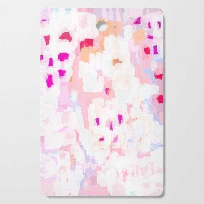Netta - abstract painting pink pastel bright happy modern home office dorm college decor Cutting Board Gallery Image 1