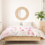 Netta - abstract painting pink pastel bright happy modern home office dorm college decor Duvet Cover Gallery Image 3