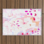 Netta - abstract painting pink pastel bright happy modern home office dorm college decor Outdoor Rug Gallery Image 1