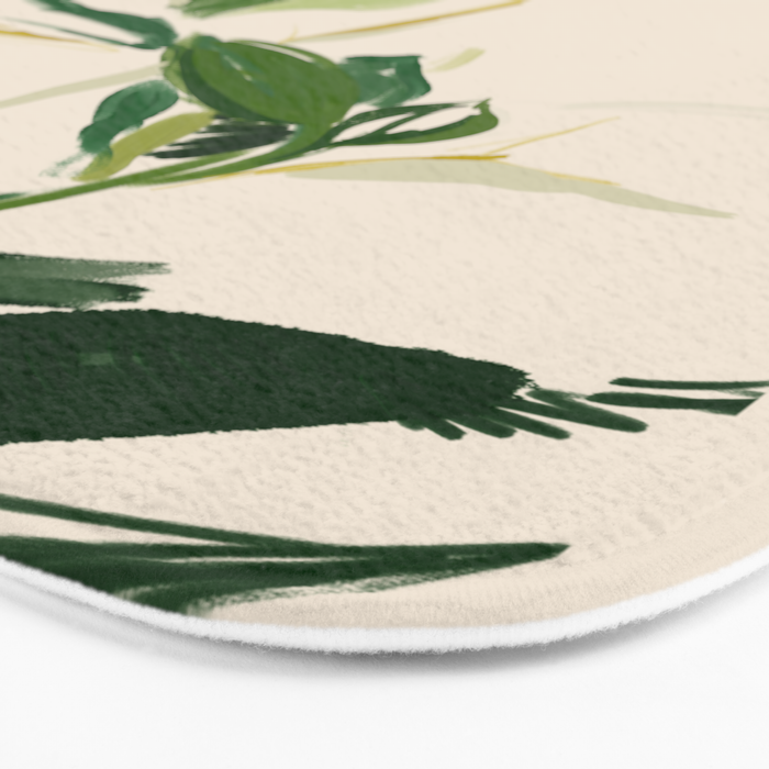 Plants In Summer Beige. Bath Mat Gallery Image 3