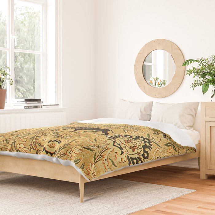 Antique Persian Tabriz Animal Rug Print Duvet Cover Gallery Image 2