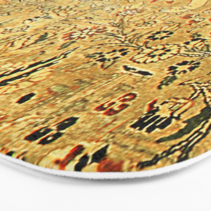 Antique Persian Tabriz Animal Rug Print Bath Mat Gallery Image 3